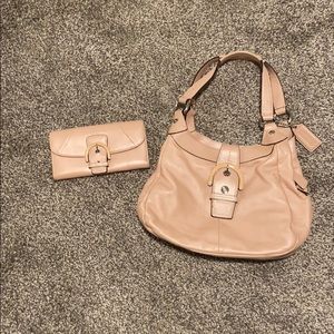 COACH Soho Leather Hobo & Wallet in Shell Pink